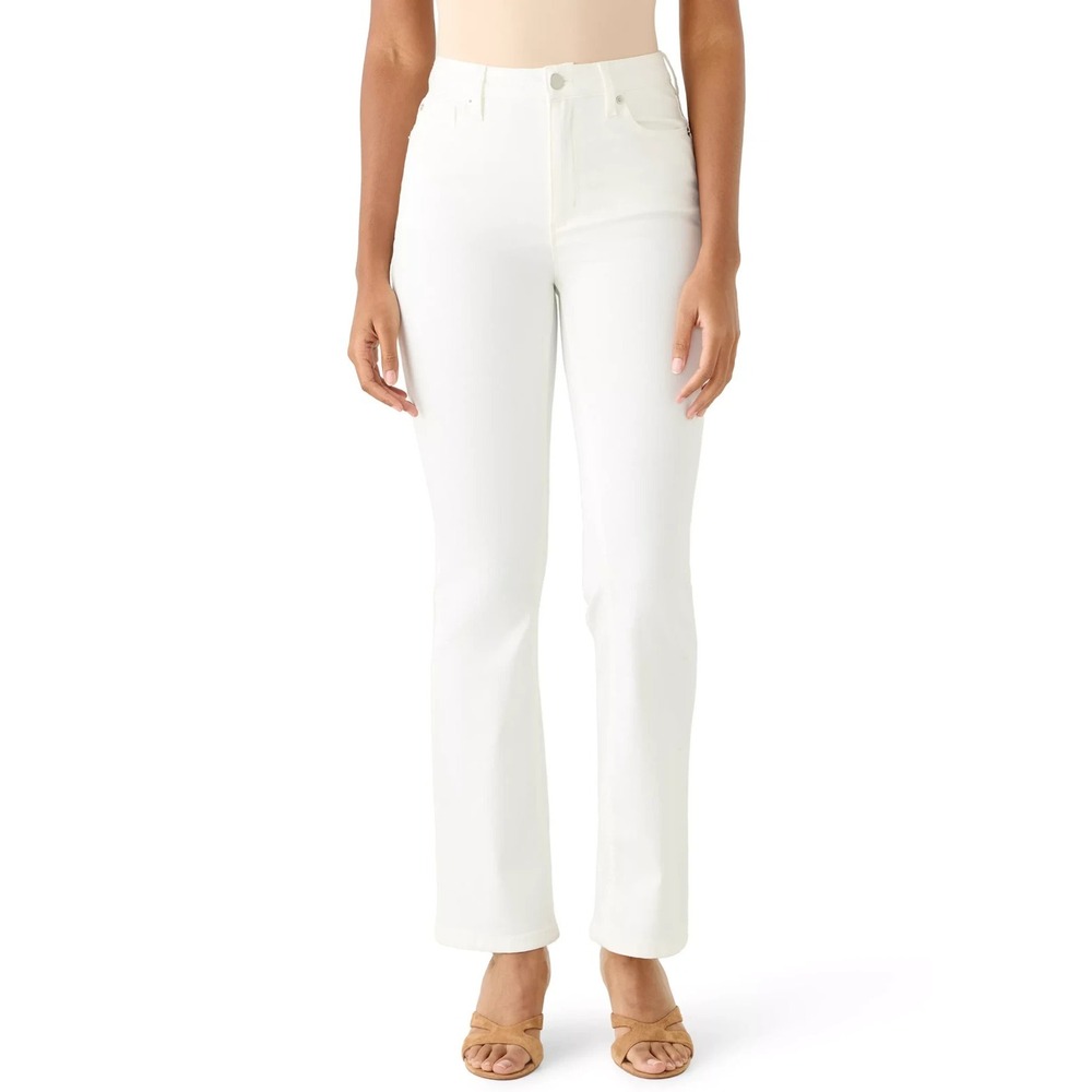 Anne Klein Women's Slim Bootleg Jeans White Size 8